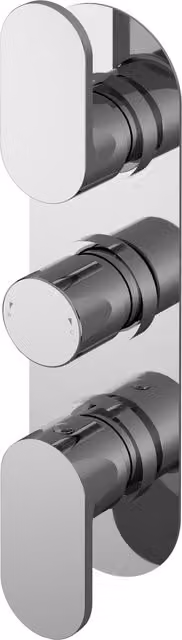 Balterley Current Round Triple Concealed Thermostatic Shower Valve in Chrome and Silver