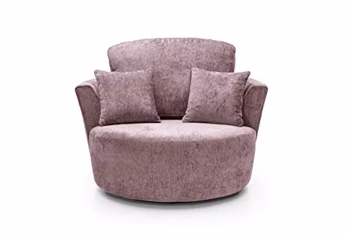 Abakus Direct Harriet Pink Crushed Chenille Swivel Tub Chair