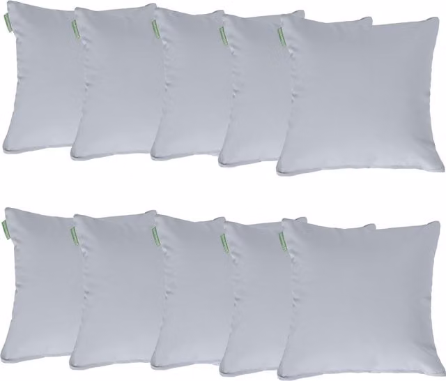Gardenista Grey Plain Square Outdoor Scatter Cushions, Set of 10