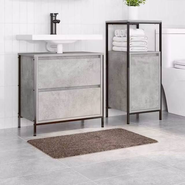 Berkfield Home Modern Rectangular Non-Slip Bath Mat, Brown, W: 50 cm, D: 80 cm