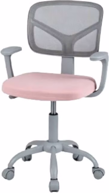 Costway Pink Mesh Kids Study Chair with Armrests and Swivel Function