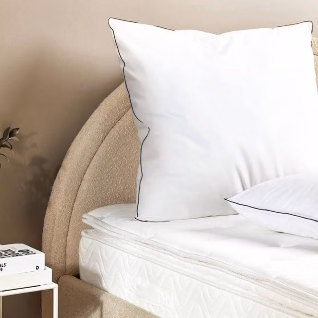 Wyld Haus White Japara Cotton Square Pillow with Hypoallergenic Microfibre Fill, W/D/H: 80 x 80 x 80 cm