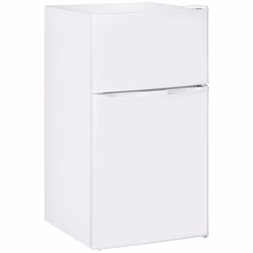 HOMCOM 88L Under Counter Fridge Freezer with 5-Level Thermostat and LED Interior Light, White, W/D/H: 50 x 45.5 x 86.5 cm