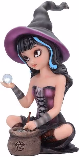 Nemesis Now Pruedence Witch Figurine, Multicolour Black and Purple, Height: 15 cm