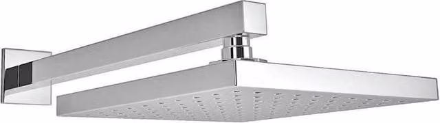 FLAVORA Square Chrome Rain Shower Head in Silver, W: 52 cm