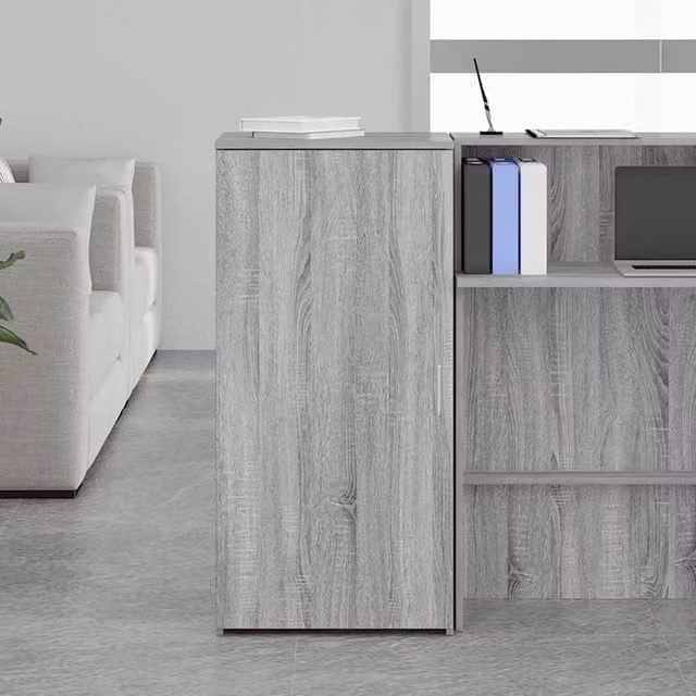 Berkfield Home Modern Grey Storage Cabinet with Hinged Doors and Internal Shelves, W: 50 cm, D: 45 cm, H: 103.5 cm