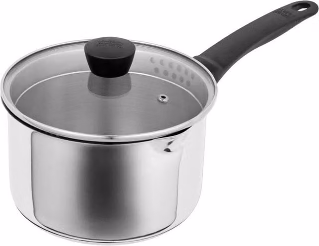 Kuhn Rikon Classic Plus Stainless Steel Induction Safe Saucepan with Draining Lid, Silver, 1.9 l