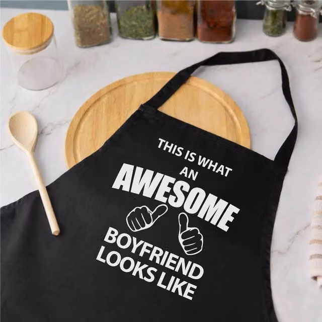 60 Second Makeover Men's This Is What An Awesome Boyfriend Looks Like Black Apron