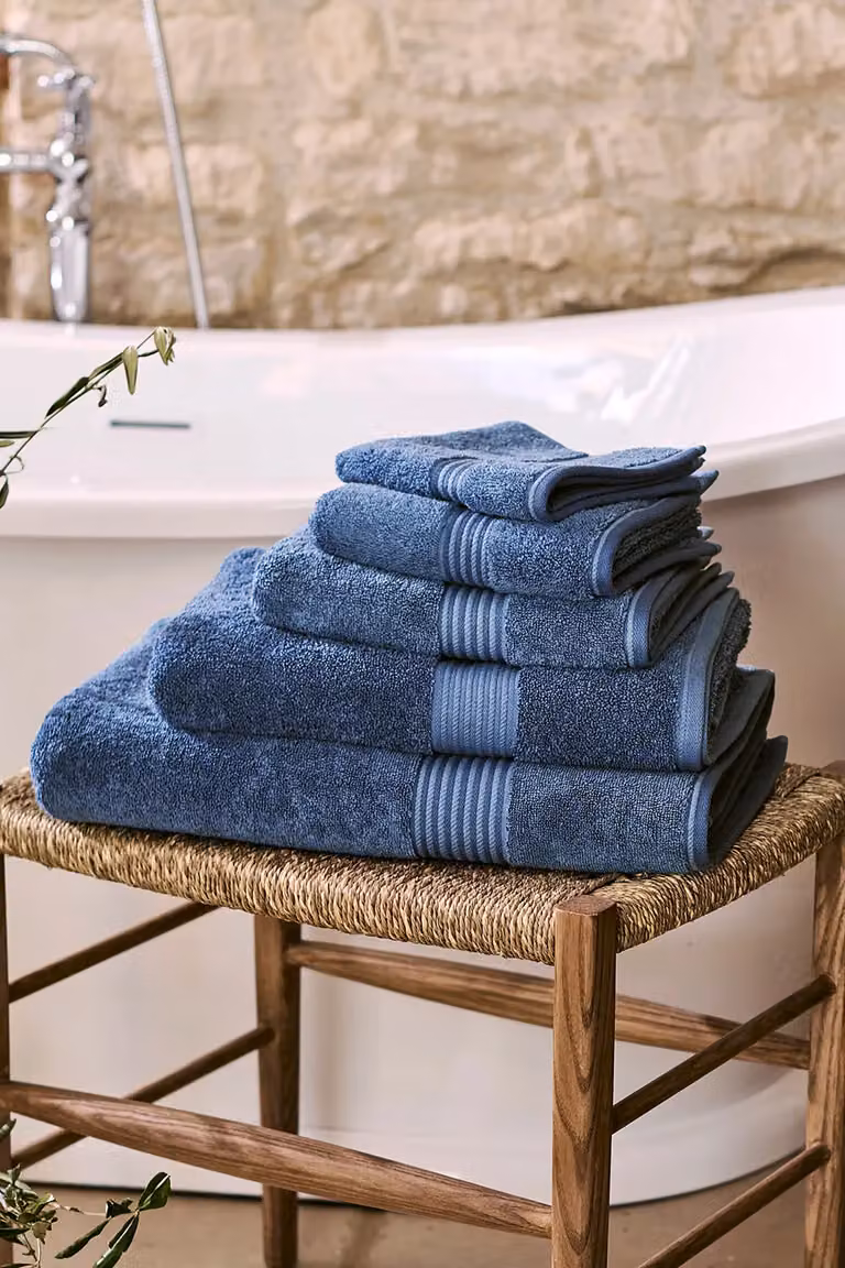 CHRISTY Supreme Hygro 8 Piece Luxury 100% Supima Cotton Towel Set in Mid Blue