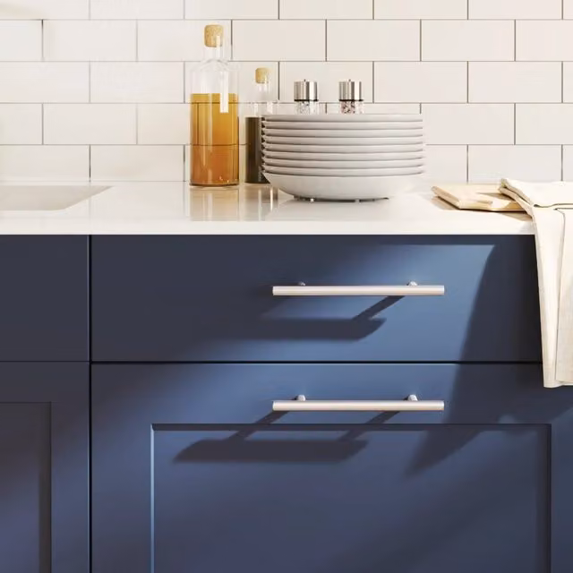 Berkfield Home Brushed Silver Stainless Steel Bar Cabinet Handles, 20 Pack, Length: 128 mm