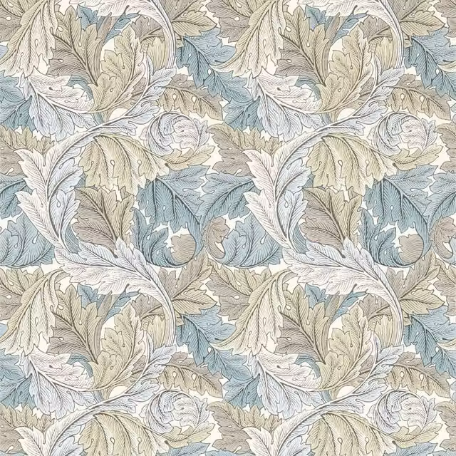 Clarke & Clarke Blue Botanical Floral Art Nouveau Non-Woven Wallpaper