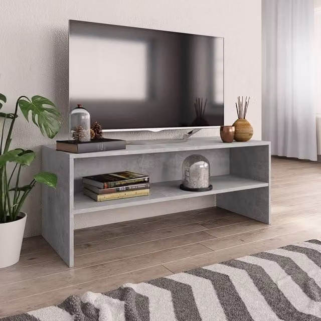 Berkfield Home TV Cabinet in Concrete Grey, W/D/H: 100 x 40 x 40 cm