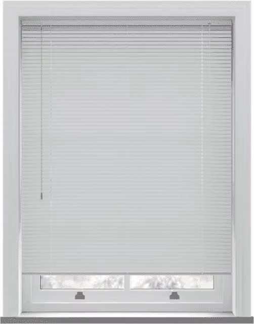 NewEdgeBlinds White PVC Venetian Blind with 25mm Slats, W: 152 cm, H: 190 cm
