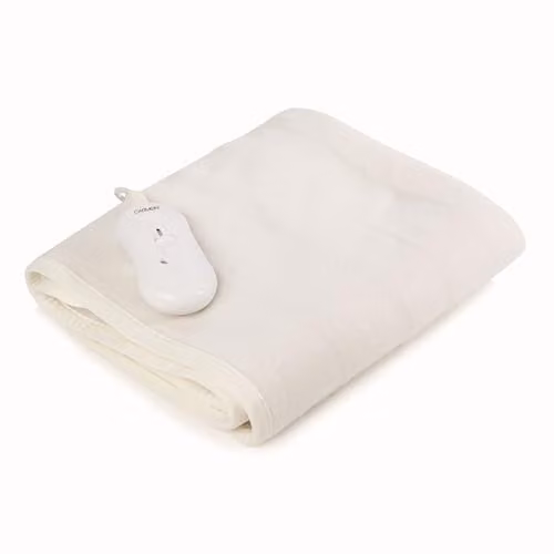 Carmen Gil King Size Electric Heated Under Blanket with Overheat Protection, 80W, White, W/D/H: 180 x 200 cm