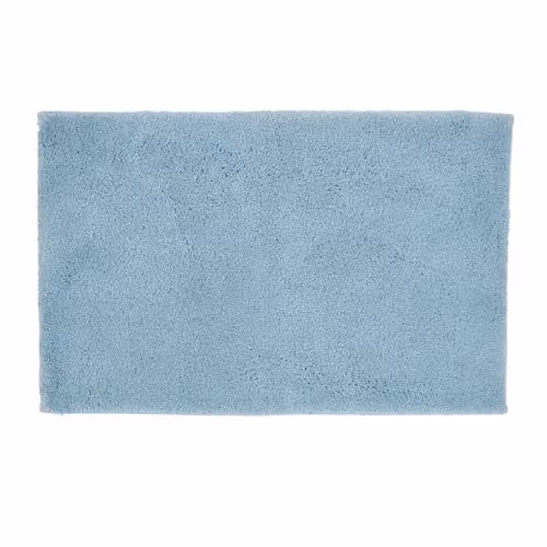Christy Non-Slip Deep Pile Cotton Bath Rug in Blue