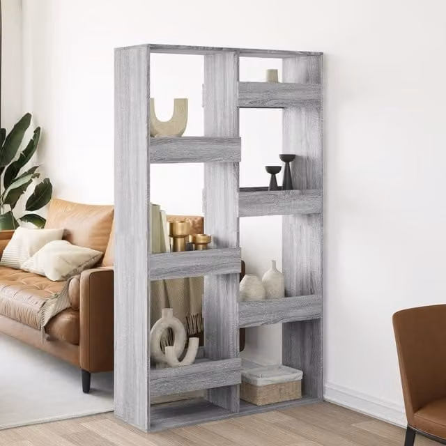 Berkfield Home Grey Sonoma Room Divider in Engineered Wood, W: 100 cm, D: 33 cm, H: 175 cm