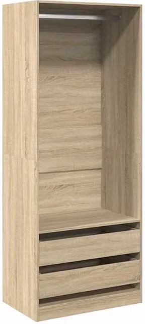 Berkfield Home Sonoma Oak Wardrobe in Brown, W/D/H: 80 x 50 x 200 cm