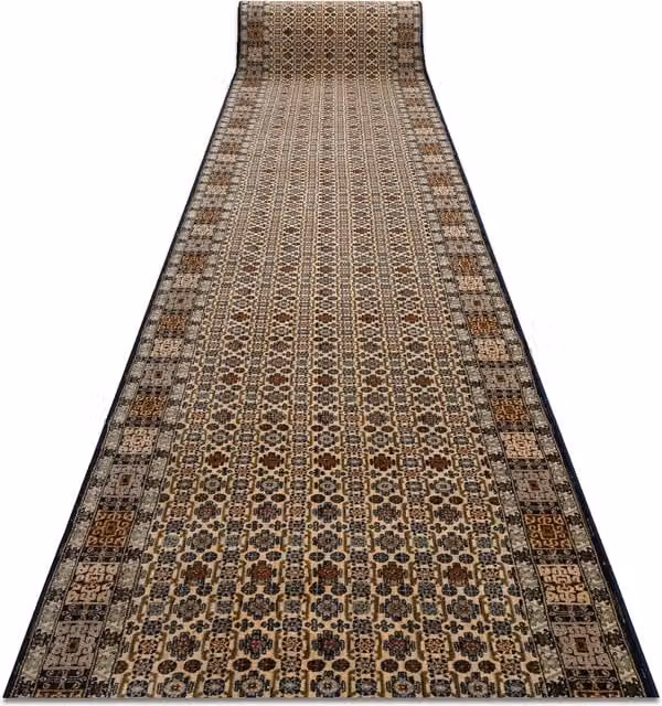 RugsX Keshan Oriental Wool Runner in Beige, W/D/H: 90 x 250 cm