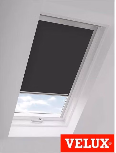 New Edge Blinds Raven Black Thermal Blackout Skylight Roller Blinds for Velux Roof Windows G Codes, W: 160 cm, H: 78 cm