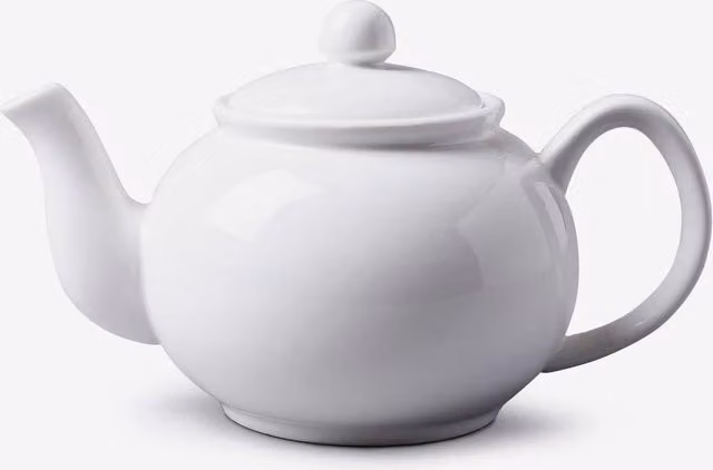 WM Bartleet & Sons Traditional Porcelain Teapot, White, 1.5 l