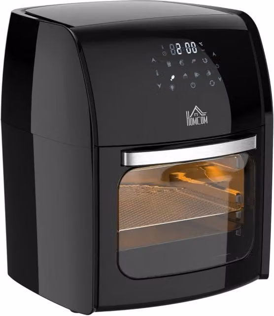 Rolipo 12L Digital Air Fryer Oven with Rotisserie and 8 Presets, Black