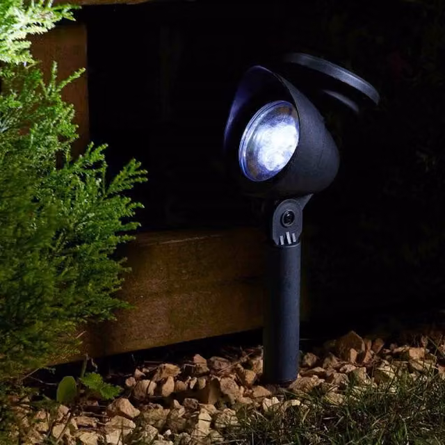 Garden Mile Set of 4 Adjustable LED Solar Garden Floodlight Spotlights in Black