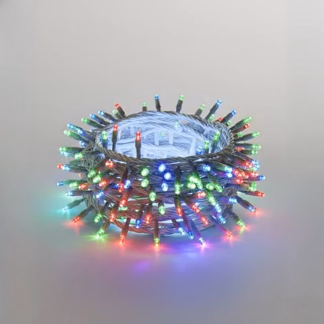 Pegdev Connectable LED Cluster Lights with RGB Flash and White Cable, 100m