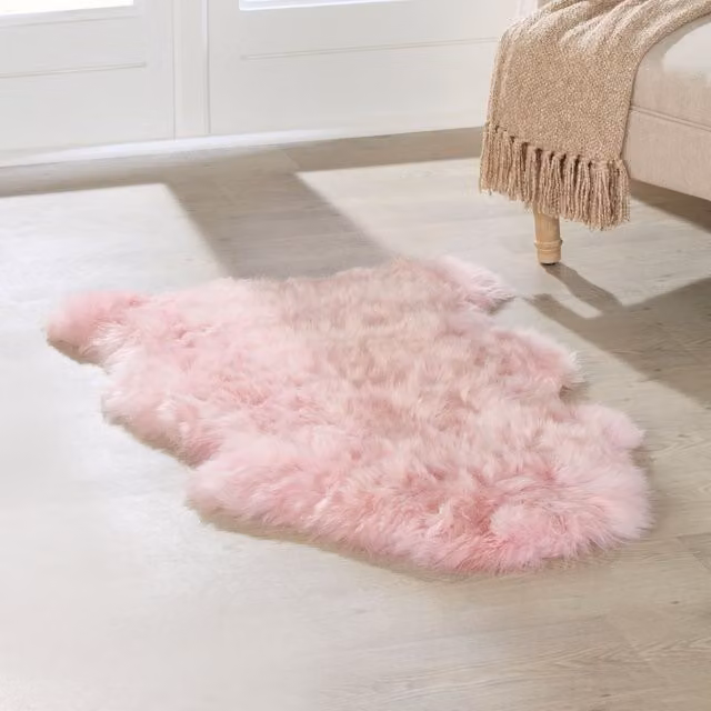 Native Home & Lifestyle Pink Sheepskin Rug W/D: 60 x 120 cm