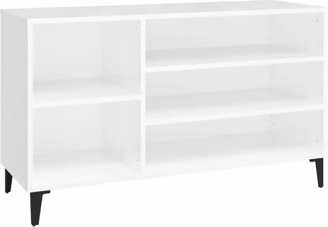 Berkfield Home High Gloss White Shoe Cabinet with Integrated Seat, W/D/H: 102 x 36 x 60 cm