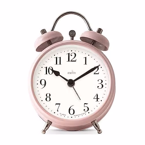 Acctim Shefford Analogue Quartz Tabletop Alarm Clock in Pink