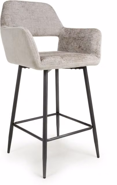Shankar Sorento Chenille Corduroy Bar Chairs in Mink, Set of 2
