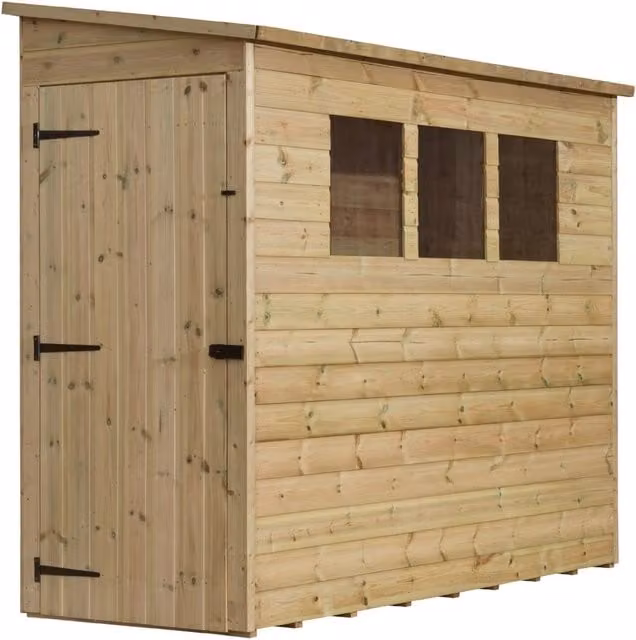 Empire Sheds Empire 2800 Green Pent Garden Shed with Single Door and 3 Windows