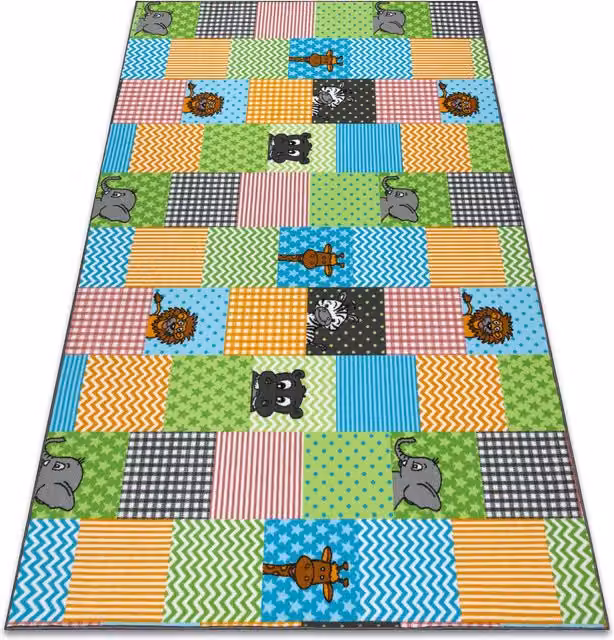 RugsX Multicolour Patchwork Childrens Rug, W: 100 cm, L: 500 cm