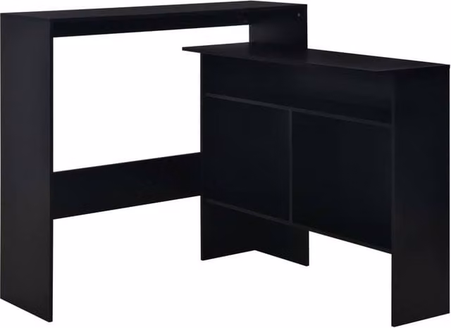 Berkfield Home Modern Black Bar Table with 2 Nested Tops, W/D/H: 130 x 40 x 120 cm