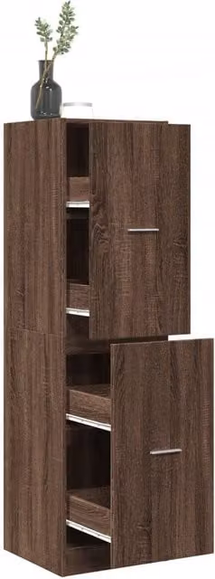 Berkfield Home Apothecary Cabinet in Brown Oak, W/D/H: 40 x 41 x 144.5 cm