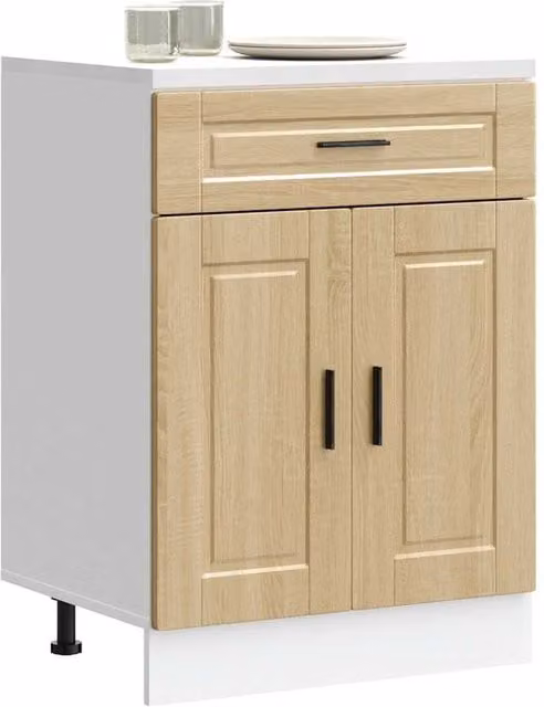 Berkfield Home Porto Sonoma Oak Kitchen Base Cabinet in Brown