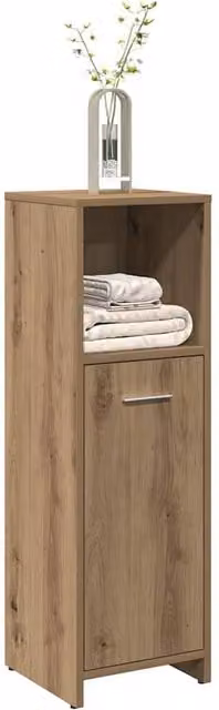 Berkfield Home Artisan Oak Spacious Bathroom Cabinet in Brown, W/D/H: 30 x 30 x 95 cm