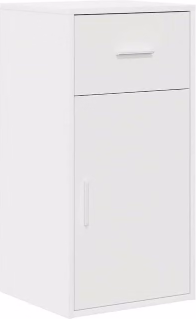 Berkfield Home White MDF Compact Storage Cabinet with Hinged Doors and Internal Drawers