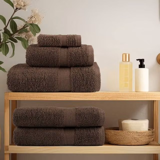 Berkfield Home SOLUND Premium Cotton Sauna Towels, Brown, 10 Pack, W: 80 cm, L: 200 cm, 600gsm