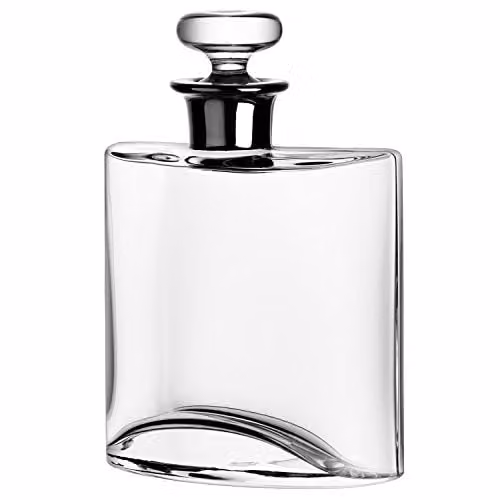 LSA International Flask Decanter with Stopper, 0.8 l, Transparent and Silver Glass
