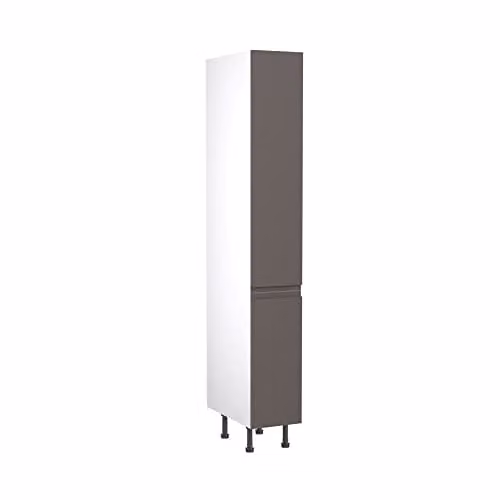 Kitchen Kit Graphite Gloss J-Pull Tall Larder Unit W/D/H: 30.0 x 57.0 x 212.0 cm