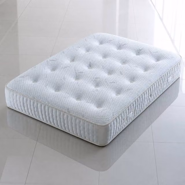 Stratus Interiors Cashmere Luxury Hybrid Spring and Foam Mattress, White, Super King, W/D/H: 200 x 180 x 24 cm