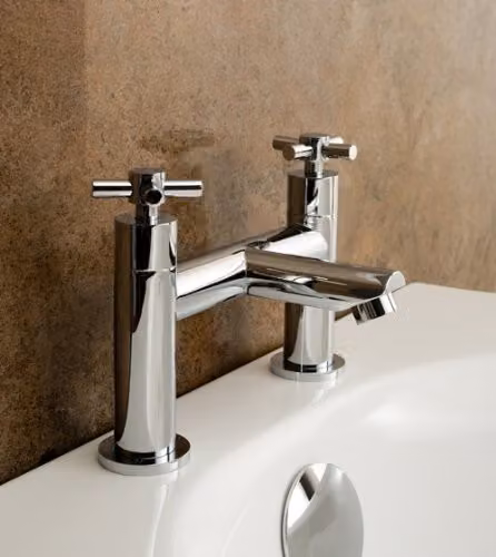 Nes Home Indigo Single Lever Bath Filler Mixer Tap in Chrome and Silver Solid Brass