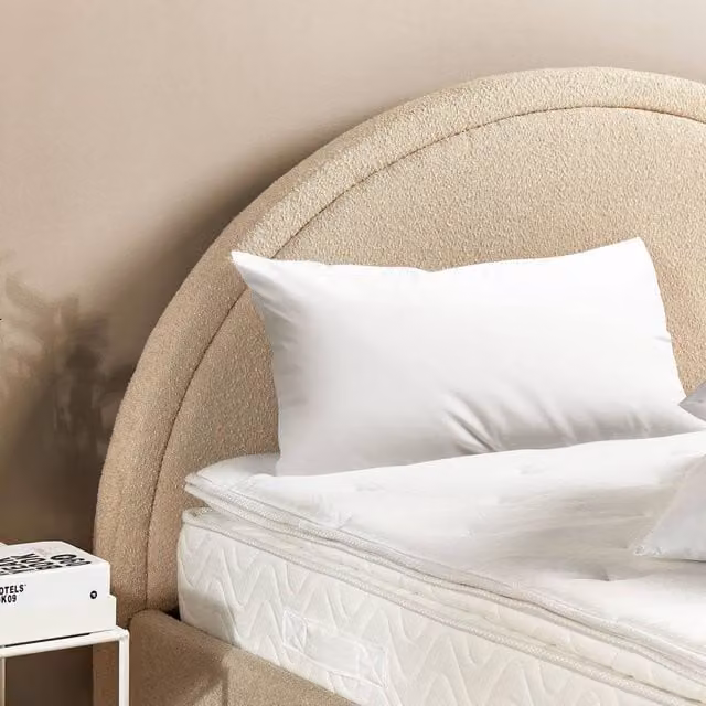 Wyld Haus White Microfibre Low-Profile Pillow, W: 80 cm, D: 40 cm