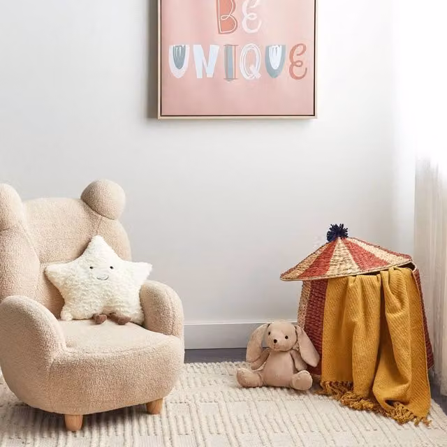 Wyld and Coco Pink Typography Canvas Wall Art, W/H: 63 x 63 cm