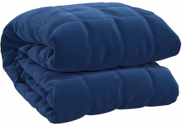 Berkfield Home Blue Weighted Blanket, W: 220 cm, D: 235 cm, 11 kg
