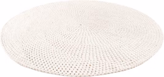 Zuri House Moon Crochet Round Rug in White, Diameter: 150 cm