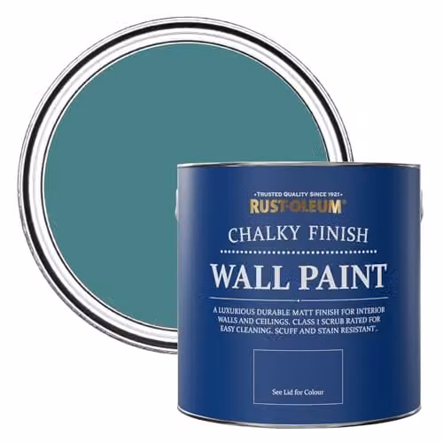 Rust-Oleum Peacock Suit Blue Matt Chalk Wall Paint, 2.5L
