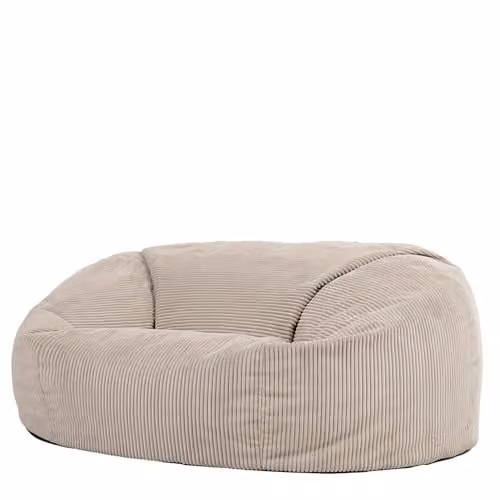 icon Soul Corduroy Bean Bag Sofa in Beige, W/D/H: 130 x 116 x 57 cm