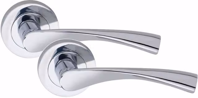 Golden Grace 5 Pairs Astrid Door Handle On Rose in Polished Chrome